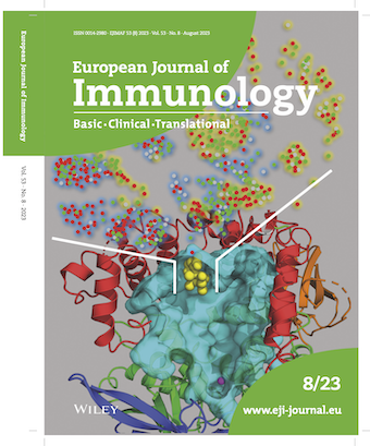 A publication from the Biochemistry laboratory was selected for the cover of the European Journal of Immunology